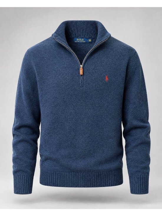 Polo Ralph Lauren Other - Polo Ralph Lauren Men's Size Large Sweater Navy Blue 1/4 Zip Knit w Pony Logo